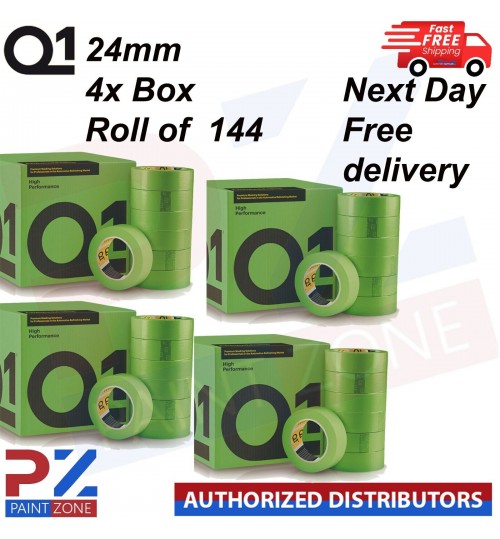 4X Q1 High Performance Green MASKING TAPE PREMIUM AUTOMOTIVE 24mm x 50mm